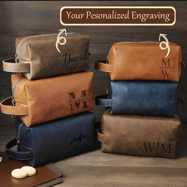 Laser Engraved Leather Travel Kit – Personalized Toiletry Bag For Anniversaries, Groomsmen, Or Him Gift For Him Travel Bag Men Travel Bag For Him Men'S Travel Bag Bestmen Gift Groomsmen Gift Men Toiletry Bag Toiletry Bag For Him Gift For Bestmen Gift For Groomsmen Men'S Leather Bag Dopp Kit Dopp Kit For Him,School Supplies,Back To School,For Office,For School,For Classroom,For Teacher Gifts,For University,For Colleague,For Dorm Rooms,For Teacher,For Boys And Girls,For Teenagers,Junior High School Students,Middle School Students,High School Senior High School Students,College Students,University Students,Freshman,Sophomore,Underclassmen