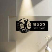 1 szt. Spersonalizowany spersonalizowany metalowy znak ścienny do golfa: styl vintage, materiał metalowy, montowany na ścianie, oznakowanie
