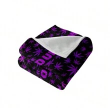 Manta de forro polar personalizada con hoja de arce púrpura decorativa. Manta suave y acogedora con estampado de hojas púrpuras, ideal para sofá, cama, coche, salón, dormitorio, baño y comedor. Es un regalo perfecto para él, ella, novio, novia, papá, mamá, familia, amigos, hijo, hija, para aniversarios, Día de la Madre, cumpleaños, San Valentín, graduación, Día del Padre, Día del Niño, bodas y calentamiento de hogar.