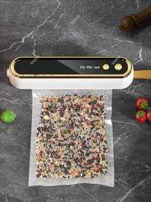1pc 2-In-1 Wireless Handheld Vacuum Sealer With 10pcs Vacuum Bags, Suitable For Food Preservation Vacuum Sealer/Plastic Sealer, Simple Operation, Applicable For Dry, Wet And Powder Foods