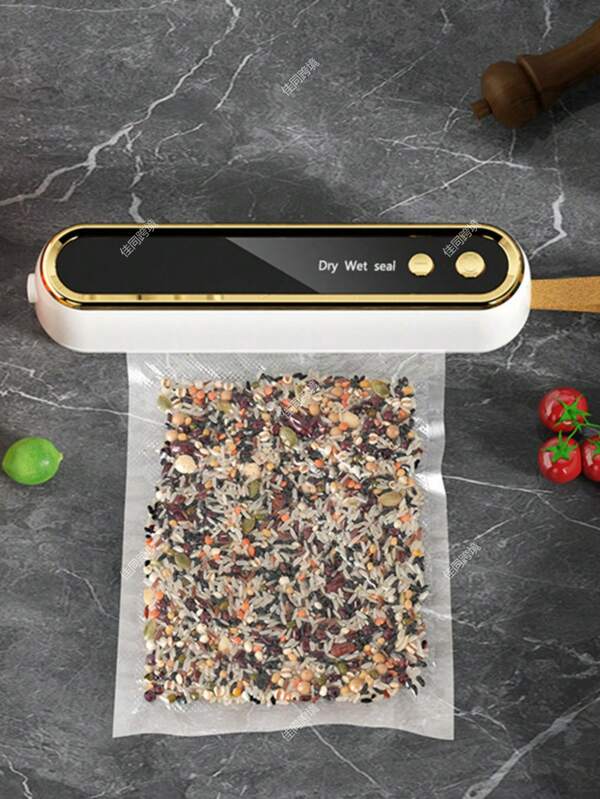 1pc 2-In-1 Wireless Handheld Vacuum Sealer With 10pcs Vacuum Bags, Suitable For Food Preservation Vacuum Sealer/Plastic Sealer, Simple Operation, Applicable For Dry, Wet And Powder Foods