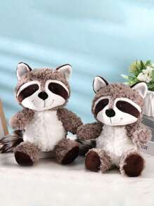 25 厘米/9.8 英寸可爱浣熊毛绒动物小浣熊毛绒玩具灰色浣熊毛绒玩具柔软林地浣熊毛绒动物玩偶适合婴儿、儿童、女孩、男孩，是送给孩子生日节日装饰家居的完美礼物 - 彩色 - 查看 9