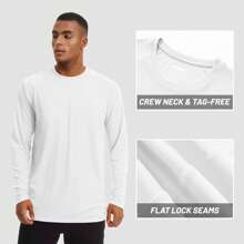 KEFITEVD Men's Long Sleeve Shirts UPF 50+ UV Sun Protection Athletic Shirts For Hiking Running Workout Rash Guard - 白色 - 查看 3