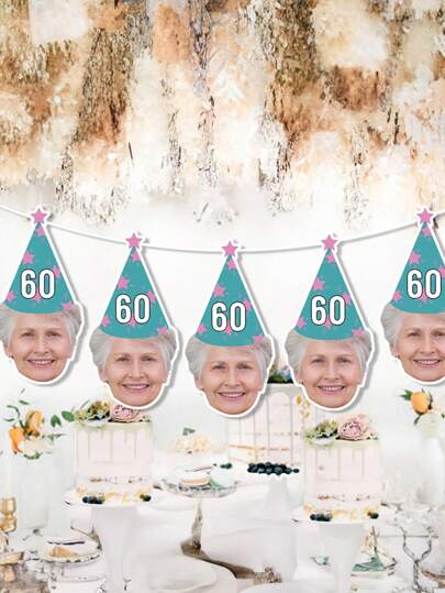 Custom Head Birthday Banner, Custom Birthday Photo Banner, Face Banner,Custom Photo Birthday Banners, Personalized Funny Face Flags, Custom Image Party Bunting, Upload Numbers Or Initials For Birthday Party Decorations.,Warm Ambience, Autumn Home Refresh, Xmas Decoration,Home Harmony