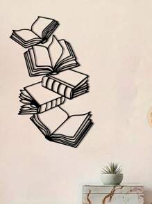 HELLOYOUNG 1 Pieza de Arte de Pared Metálico con Temática de Libros, Regalos para Amantes de los Libros, Decoración de Libros, Arte para Amantes de la Lectura, Regalos para Entusiastas de los Libros, Decoración de Dormitorio, Decoración del Hogar, Decoración de Habitación, Decoración de Pared