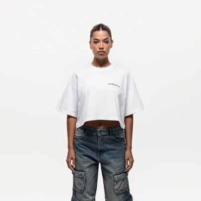 Good for Nothing Vintage White Cropped T-Shirt