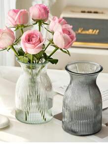 1 Piece Glass Vase, 7.48 Inches Tall, Modern Minimalist Design, Home Decor, Centerpiece For Wedding Tables, Suitable For Wedding, Christmas, Halloween, Valentine's Day Gifts Birthday Graduation