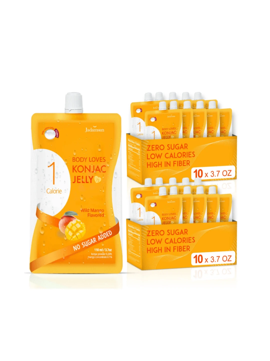 Jadamsun Konjac Jelly Pouches (Mango, 20 Pcs) - Gluten-Free