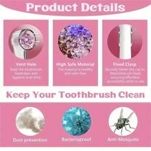 6 件便携式牙刷头套 - 防尘、易于更换的设计，带有气孔，适合家庭和旅行