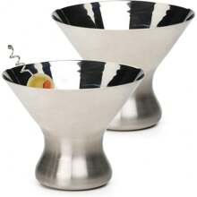 Endurance 18/8 Stainless Steel 8 Ounce Stemless Martini Glass, Set Of 4 - Multicolor - View 2