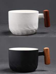 Ceramic Wooden Handle Italian Coffee Cup, Sandalwood Handle Tea Cup With Tea Strainer And Lid, Ceramic Tea Cup Japanese Style Wooden Handle Porcelain Small Coffee Cup Gradient Glaze Tea Cup Ceramic Kung Fu Small Tea Cup, Gift Box Set For Afternoon Tea, Italian Espresso Cup Japanese Style Simple Mini Coffee Cup
