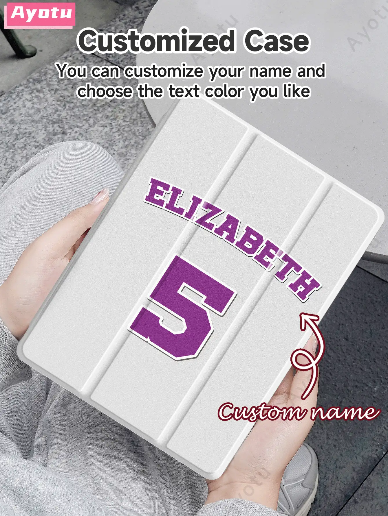 Customized Name & Number IPad Air4/5 Protective Case, Personalized Leather Cover Compatible With IPad 7/8/9th 10.2", Galaxy Tab S7/S8 11", Tab A7 Lite 8.7", DIY Tablet Protective Shell, Creative DIY Case, Kids, Family, Pets Customized Gift For Birthday, Anniversary, New Year, Back To School