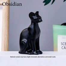 1 pièce Statue de chat sans poils en cristal naturel, dans de nombreuses couleurs. Ornement artisanal mignon d'animal, sculpture énergétique. Cadeau de guérison pour les amateurs de chats