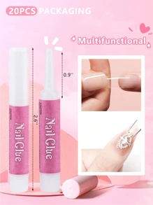 2克/0.07盎司超强力指甲胶，适用于亚克力指甲，持久耐用，专业美甲贴片胶水，适用于按压式指甲，亚克力指甲胶水，假指甲贴片胶水 - 彩色 - 查看 15