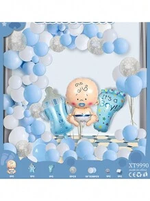 Gender Reveal Party Balloon Decorations, Decorative Balloon Set - Blue - View 1