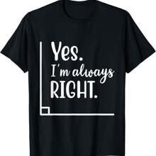 Yes I'm Always Right Math T-Shirt - 黑色 - 查看 1