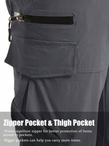 FASBUCO Men's Capri Pants 7 Pockets 3/4 Quick Dry Water Resistant Workout Hiking Summer Long Cargo Shorts Below Knee