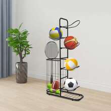 OUKANING Basketball Storage Rack - Black - View 3