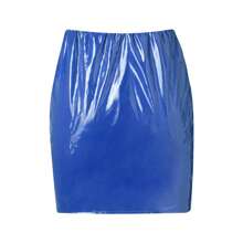 Women's Mini Leather Skirts Sexy Bright Skinny Bodycon Short Skirt Party Clubwear Night Out Skirt - Màu xanh lam - Xem 3