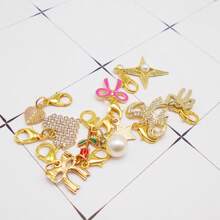 2-10PCS Clip On Charms Heart Rhinestone Bow Rose Pearl Pendant For Jewelry Necklace Bracelet Making DIY Shoe Lace Decoration