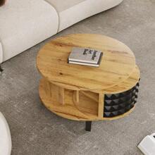 LITZEE Couchtisch, Drehtisch, Beistelltisch mit versteckter interner Ablage