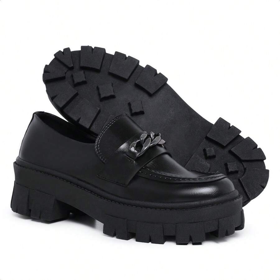 sapato mocassim corrente numeração especial - Preto - Visão 1