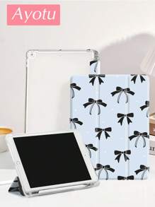 Ayotu Bow-Knot Bow Case Compatible With Samsung Galaxy Tab/IPad,IPad 9th/8th/7th Generation 10.2 Inch ,New IPad 10th Generation Cover,With Auto Wake/Sleep,Four Corners Anti-Fall