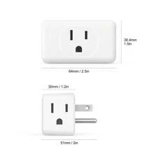 CILIA 1/2pcs 3-Sided Way Outlet Splitter, Multi Plug Outlet Extender,3 Prong Wall Plug Adapter,Small Electrical Outlet,UL Listed,For Cruise Ship, Travel, Home, Office,White