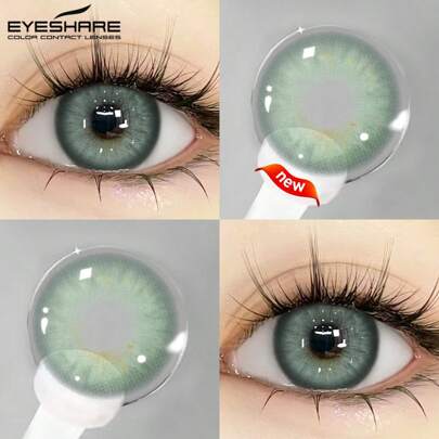  EYESHARE NUEVO 1 Par de Lentes de Contacto de Color para Ojos Maquillaje de Ojos Naturales Verde 14.5 Mm Uso Anual Lentes de Contacto Cosméticos Disfraz de Halloween Cosplay