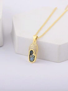 1 件 18K 镀金铜材质白色锆石鞋吊坠项链，优雅珠宝礼物，适合女性、情人节、妈妈、母亲、母亲节、礼物 - 金色 - 查看 5