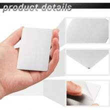 50 Pcs 304 Stainless Steel Metal Business Cards Sublimation Blank Steel Card Laser Engraving Stainless Cards For House Office Customer DIY Gift Plate Cards (0.5 Mm Thickness)