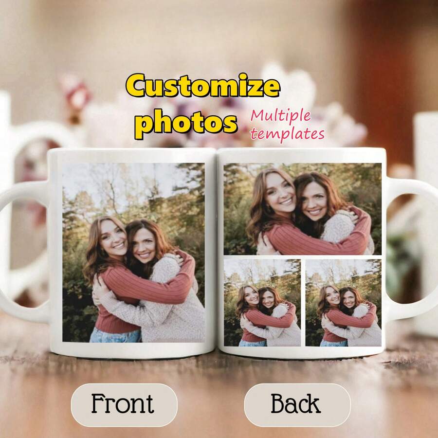 Photo Collage Mug With Personalized Text, Custom Photo Mug, Custom Picture And Text Mug, Personalized Mugs Gifts,Custom Mug,Custom Coffee Mug,Personalized Mug,Personalized Coffee Cup,Customized Mug For Men Women,Valentine's Day Gift, Valentines, Gift For Her, Gift For Him, Gift For Mum, Gift For Friends, Home Decor, Decoration, Personalized Gift, Custom Gift - White - View 1