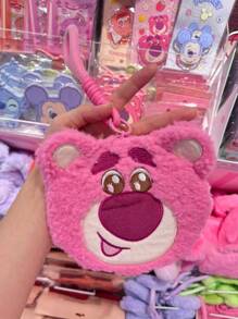 1PC Disney Series Furry Coin Purse, Mickey Mouse, Lilo&Stitch, Lotso, MeiLee, Cartoon Printed Patterns, Storage Packaging Accessories, Cute Mini Handbags, Small And Portable Travel Pendants, Birthday Gifts, Holiday Gifts, Dormitory Decoration Supplies, Can Be Used As A Good Choice For Friends To Give Gifts, Students Can Use To Put Change And Meal Cards