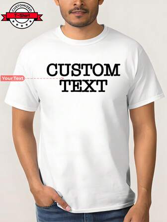 Customized Personalized Loose Round-Neck Men's Casual T-Shirt - Add Your Own Images (Family Photo/Selfie/Pet Photo/Friend Photo/Lover Photo/Girlfriend Photo/Gifts/Logo For Couples/Customizable Tee For Husband Or Boyfriend Or Girlfriend) And Your Text To Design Your Personalized Printed T-Shirt,Stylish,Fashion,Hipster,Casual,Minimal Chic,Personalized,Customized,Custom,Unique,Guy Costumes,Capsule Wardrobe,Men Basic/Street Style,Ideal Gifts For Him,Boyfriend,Family,Friends,For Birthdays,For Vacation/Holiday,For School/Competition,For Sports/Climbing