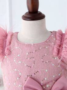 Vestito da ragazza con gonna a palloncino senza maniche, abito da esibizione da danza per bambini, adatto per vacanze e estate