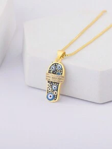 1 件 18K 镀金铜材质白色锆石鞋吊坠项链，优雅珠宝礼物，适合女性、情人节、妈妈、母亲、母亲节、礼物 - 金色 - 查看 7