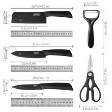 Black Five-Piece Stainless Steel Kitchen Knife Set With Knife Sheath, Household Chef Knives For Dormitory, Baby Food, Fruits