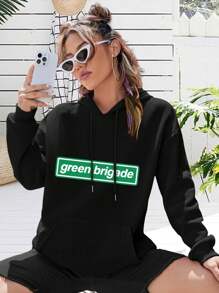 Celtic FC Women's Green Brigade Jacket Big Size Women Hoodie - Black - View 1