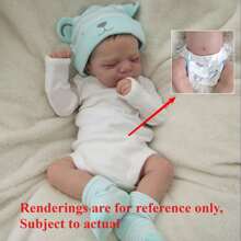 48 CM Full Body Soft Vinyl Reborn Baby Girl Doll With 3D-Paint Skin And Visible Veins, 19 Inch Realistic Sleeping Bebe Newborn Bathe Toy For Children Birthday Gift (Some Parts Random, Including Pacifier, Bottle, Diaper, Hat And Clothes Set)