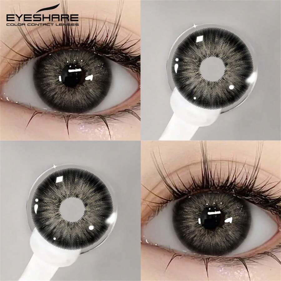 EYESHARE 1 副紫灰色隐形眼镜眼妆 14.2 毫米年度使用万圣节服装角色扮演