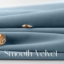 1 pièce Nouveaux rideaux occultants en velours de couleur unie minimalistes pour chambre à coucher, salon, style à poche pour tringle - gris bleu - Voir 8