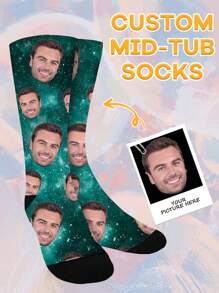 1 Pair Custom Face Socks, Custom Photo Sock, Custom Printed Socks, Personalized Funny Face Socks, Custom Picture Socks, Put Any Face On The Socks, Anniversary Gift, Valentine Gift, Birthday Gift Unique, Customized Treasure Finds, Winter Fashion, Christmas Gift, Personalized Gifts For Men/Women Ideal Gifts For Him Family, Grandparents, Children Living Room, Bedroom, For Graduation, For Winter, For Christmas, For Fall/Autumn, For Holiday