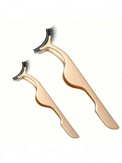 SHEIN X Milania 1 pièce Pince à épiler en acier inoxydable pour cils, Pince à extension de cils, Pince à retirer les faux cils, Outil d'application de colle pour faux cils pour femmes