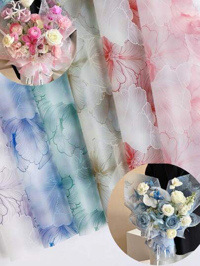 10Pcs Fresh Flower Bouquet Wrapping Paper Matte Paper Semi-Transparent Paper Waterproof Wrapping Paper Bouquet Paper Is Suitable For: Flower Shop Consumables, Gift Wrapping Paper, Chocolate Gift Box Wrapping Paper.