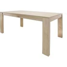 MUNDO IN MUEBLES Mesa de Comedor Minori 160x90 cm, Mesa Comedor Minimalista Cocina Pequeña, Mesa para Desayunador, Comedor, Antecomedor, Oficina, Melamina y Metal, Decoracion Interior Exterior Moderna - Encino - Ver 1