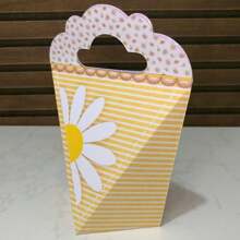 kit 20 Caixinhas MARGARIDAS AMARELA - Caixinhas para decoração e lembrancinha de aniversário infantil - Pegue e Monte - Como na Foto - Visão 4