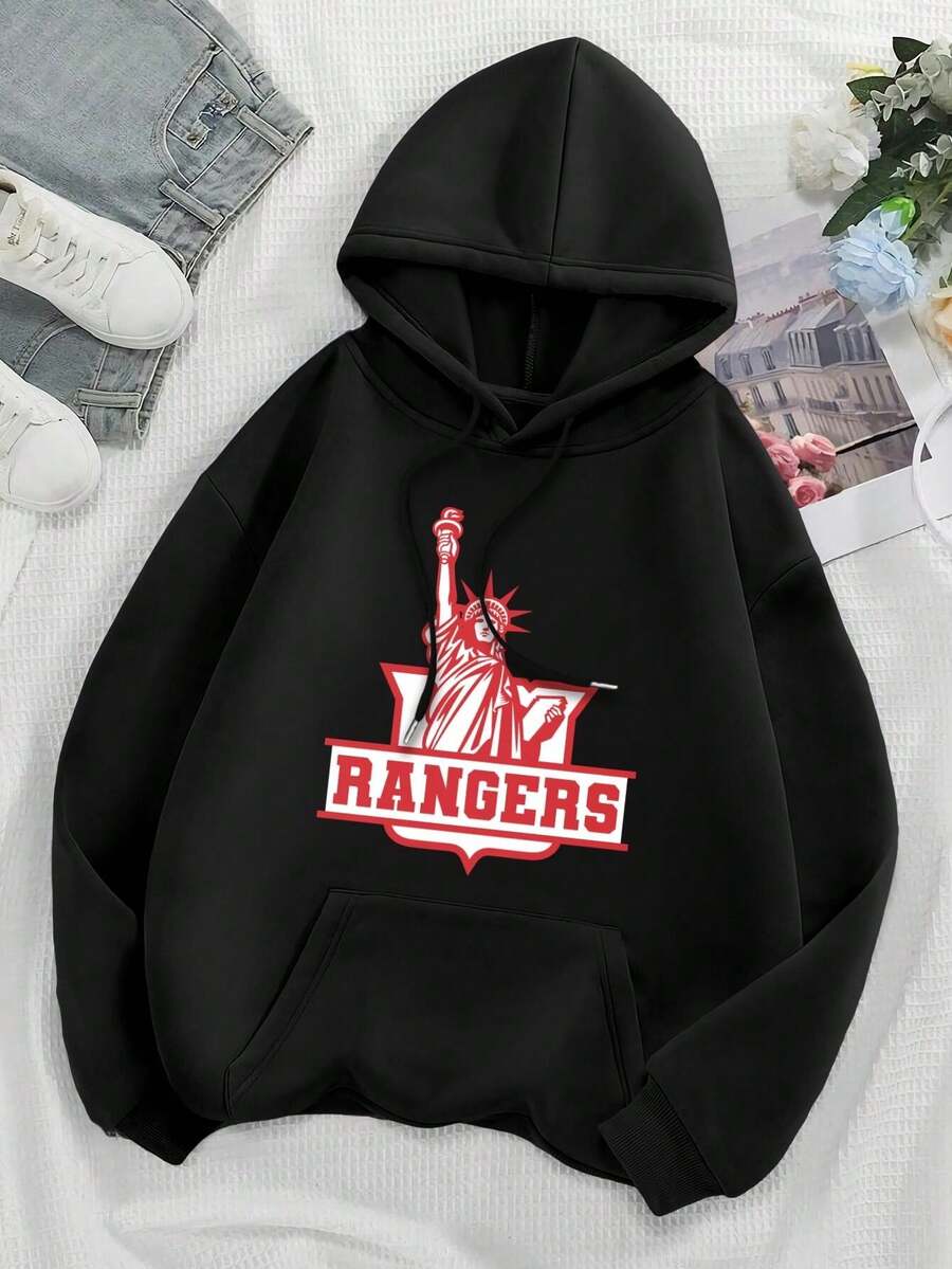 NY Rangers Hockey Big Size Women Hoodie Sweatwomen Hoodies For Women Ice Hockey New York Rangers - 黑色 - 查看 1