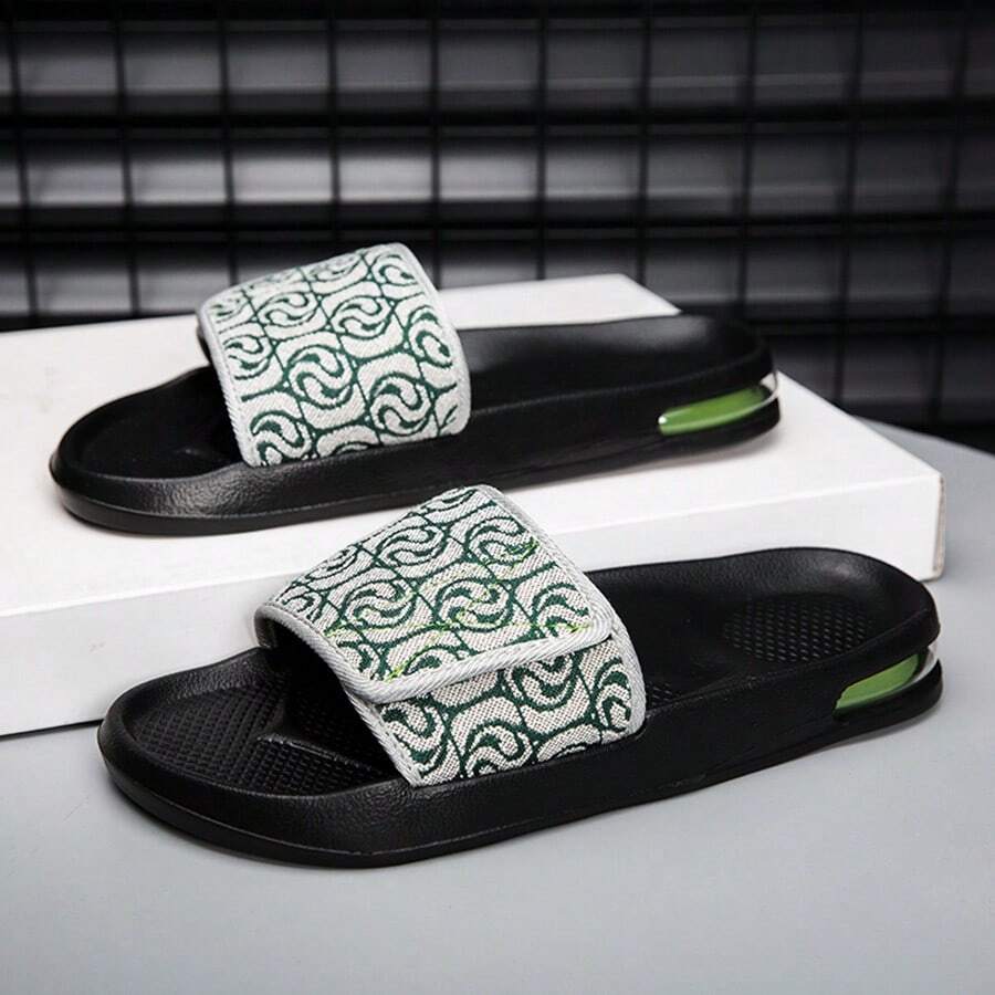 Men's Versatile, Fashionable, Breathable, Casual Comfortable, , Non-Slip, Lightweight, Indoor Slippers - Green - View 1