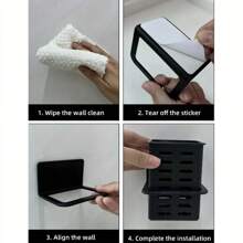 2 件免钻孔壁挂式浴室收纳架 - 小物件和工具节省空间收纳架，适用于马桶、淋浴、水槽、淋浴架 - 彩色 - 查看 9