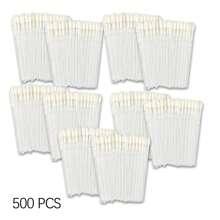 Waloshow 50-500件批发价大容量一次性唇刷睫毛刷便携式口红刷水晶杆天鹅绒唇彩刷眉刷清洁棒独立包装